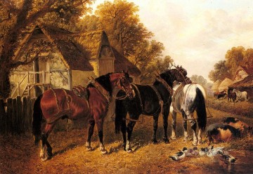 ジョン・フレデリック・ヘリング・ジュニア Painting - イギリスのホームステッド馬 ジョン フレデリック ヘリング ジュニア